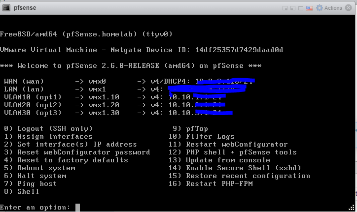 pfSense interfaces